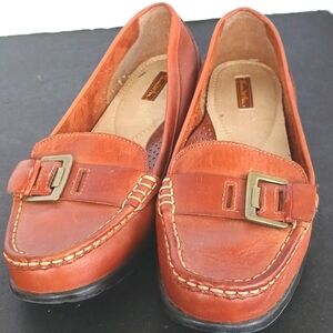 Women's size 10 Thom McAm cognac brown slip ons loafers